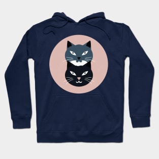 Two cats portrait Hoodie